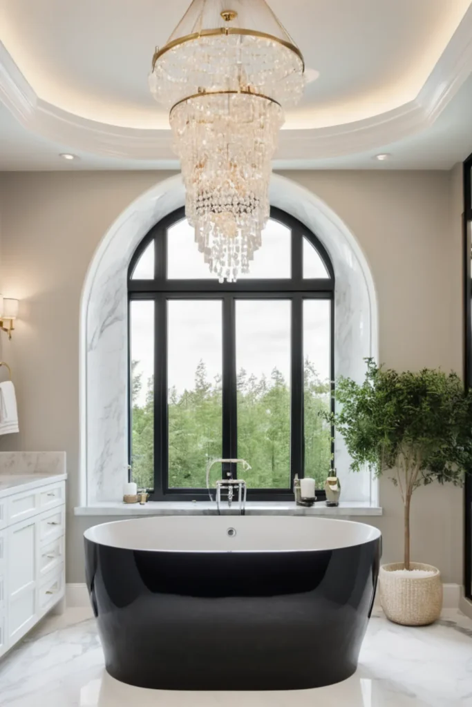 Add Drama with a Curved Bathtub as a Focal Point