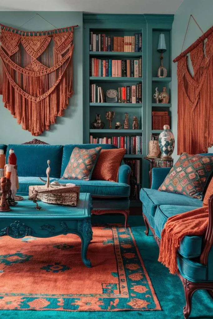 Bold Turquoise and Orange Fusion