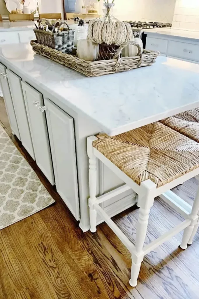 Compact Square Kitchen Island with Seating