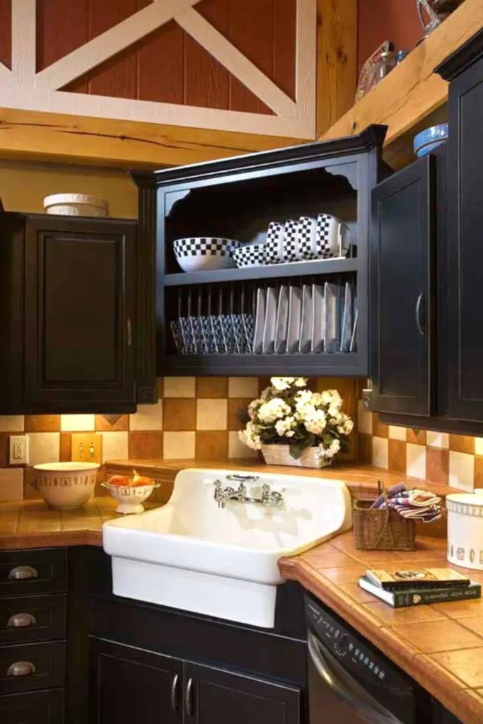 Corner Sink with Elevated Shelf or Backsplash
