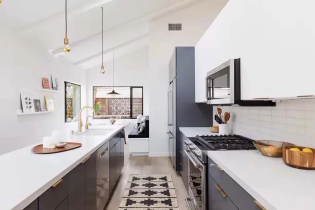 Create Contrast and Balance with Slate Blue Cabinets