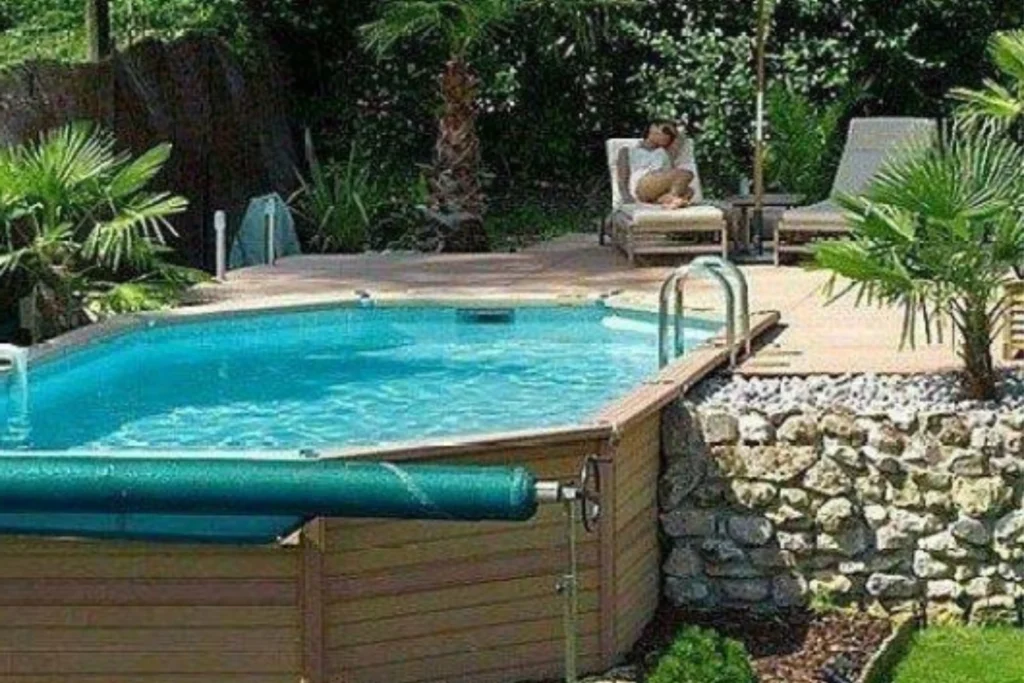 Enhance Above Ground Pool with Wood Framing and Deck