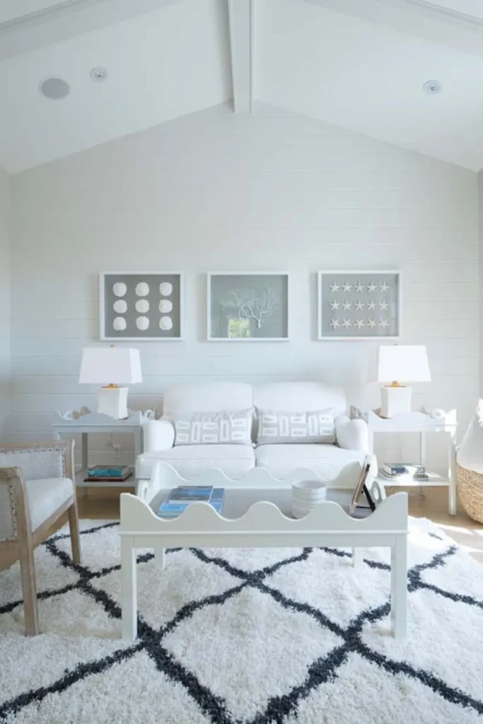 Farmhouse Meets Beach In A Cozy Living Room