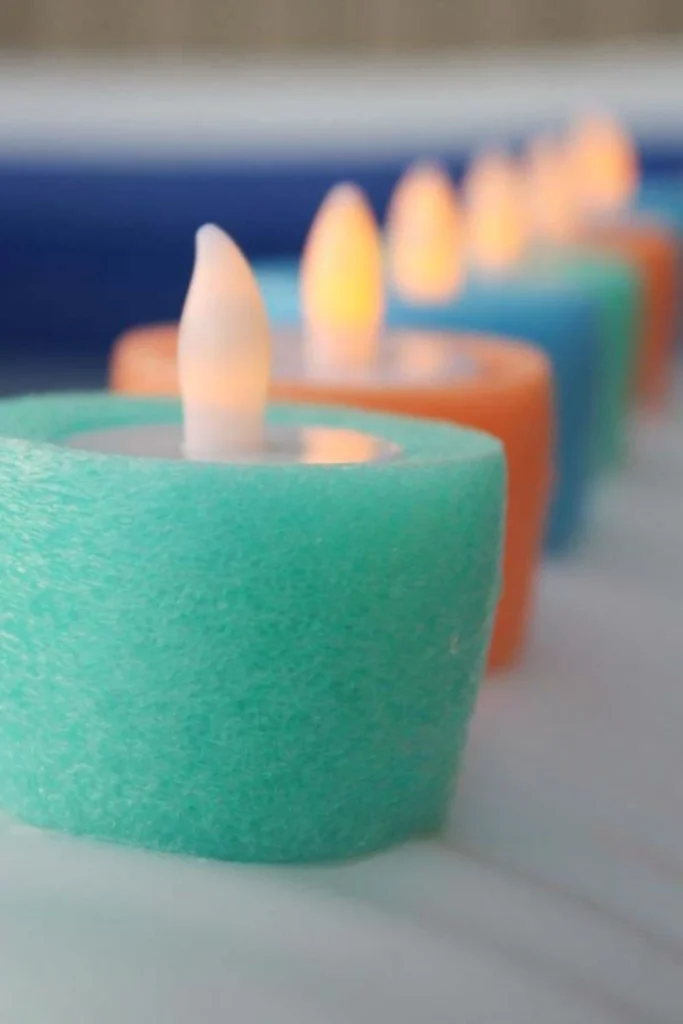 Glowing Pool Noodle Luminaries