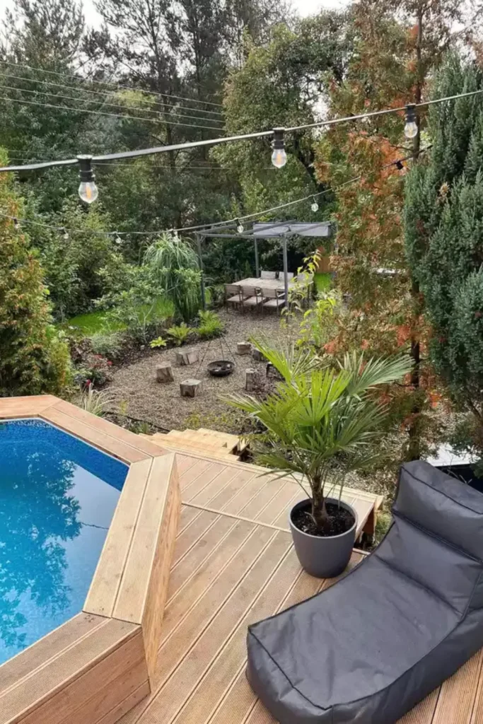 Hexagonal Above-Ground Pool Deck