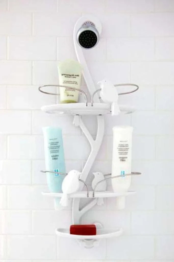 Nature-Inspired Over-The-Shower Shelf Unit