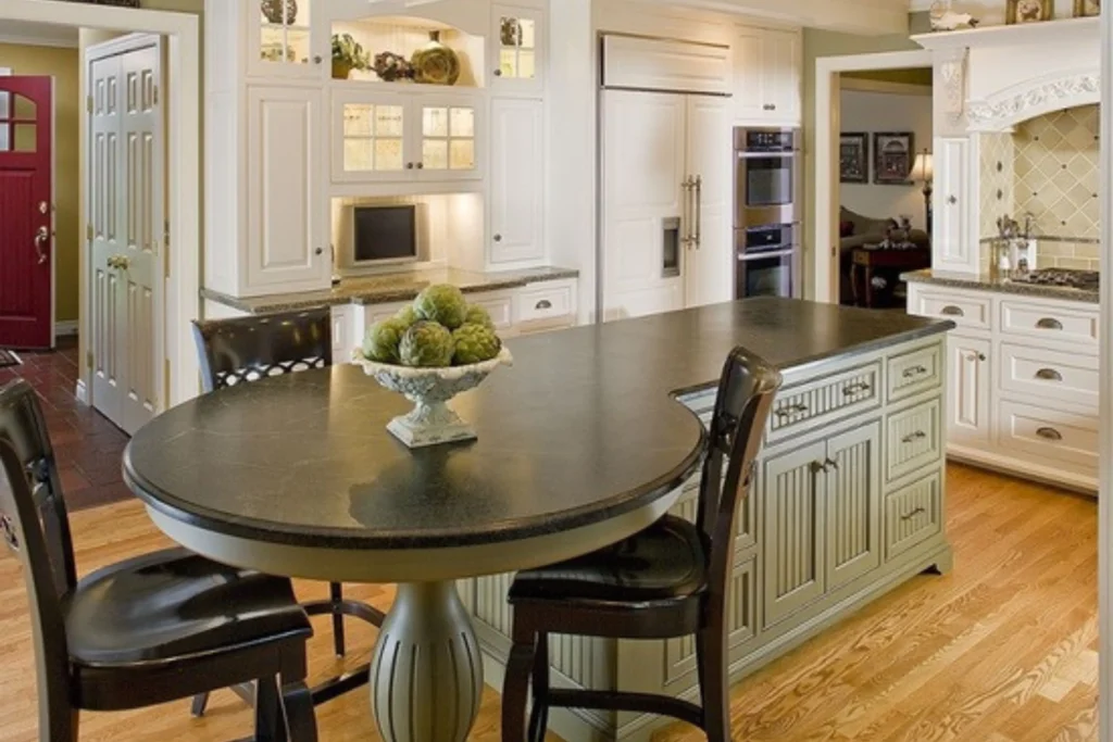 Round Kitchen Island with Seating