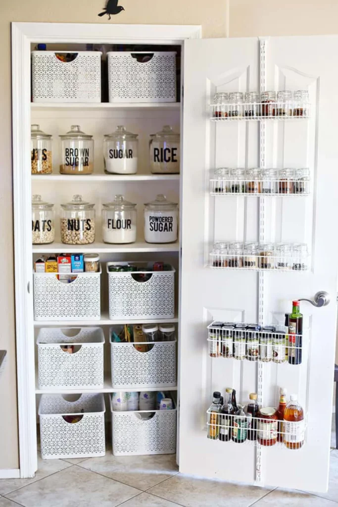 Storage In Plastic Bins And Glass Jars