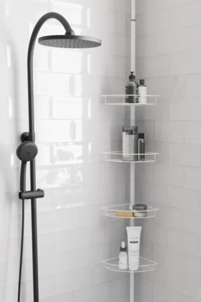 Use a Tension Pole Shower Caddy