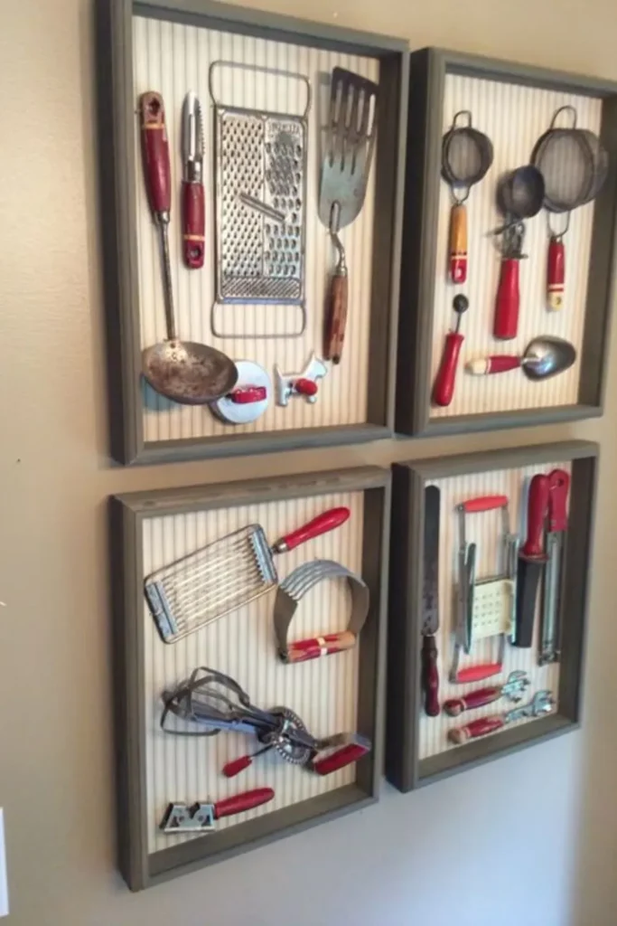Vintage Kitchen Utensils Display