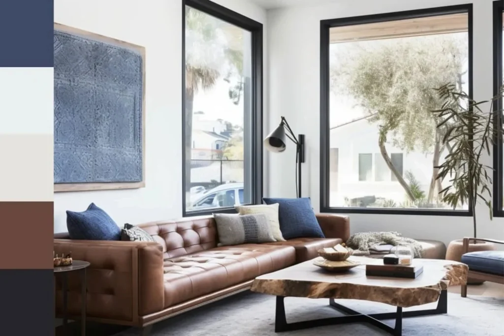 Warm-Cool Calm Chic Brown, Blue and White