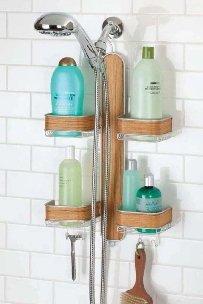 Wood And Metal Shower Caddy