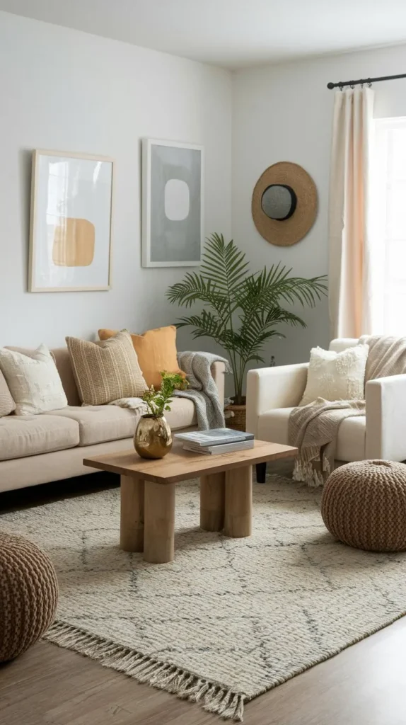 Add Texture with Layered Rugs and Soft Fabrics