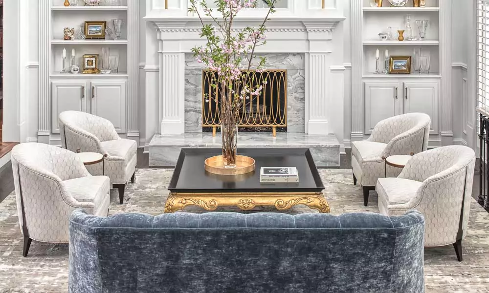 Make a Statement with a Deep Blue Velvet Couch